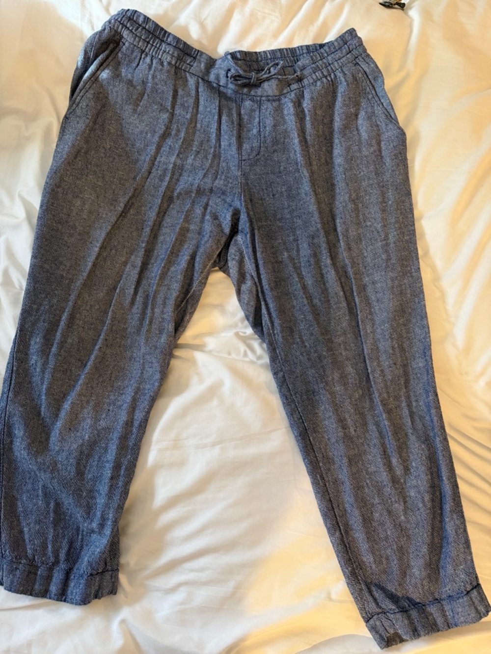 Old Navy Heathered Navy Drawstring Joggers